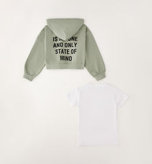 set felpa + t-shirt ragazza