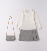 completo blusa + gonna + borsa bambina