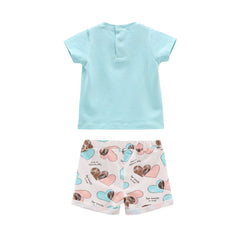 completo t-shirt e shorts bambina