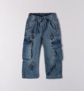 pantalone denim cargo bambino