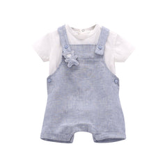 completo salopette corta bambino