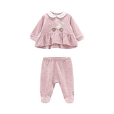 completo 2 pezzi ciniglia neonata