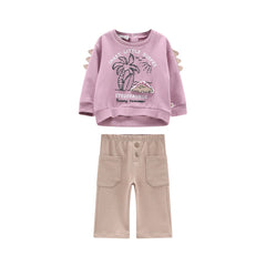 completo felpa e pantaloni bambina