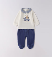 tutina 2 pezzi con piede neonato