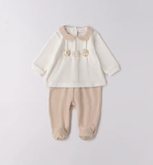 tutina 2 pezzi con piede neonata