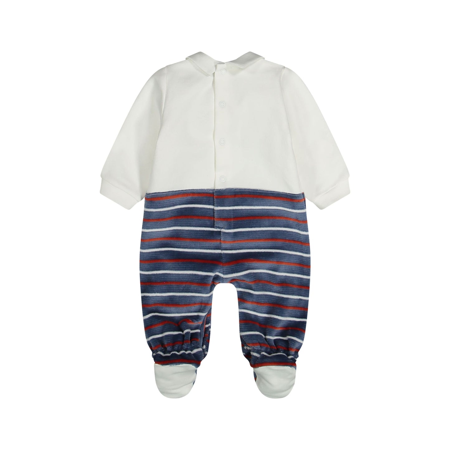 tutina c/piede felpa stretch e ciniglia neonato