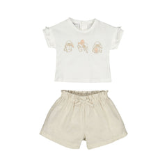 completo piquet e lino bambina