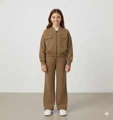 completo ragazza verde militare