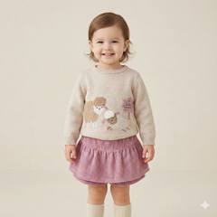 completo tricot e velluto bambina