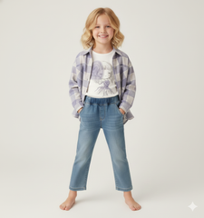 pantaloni denim bambina