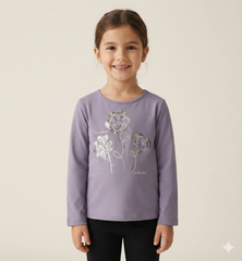 maglia girocollo manica lunga bambina