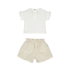completo piquet e lino bambina