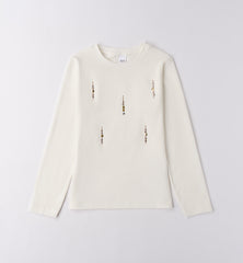 maglia girocollo manica lunga ragazza