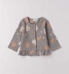 maglia aperta abbottonatura frontale clip bambina