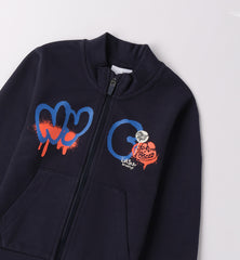 felpa manica lunga con zip neonato/ragazzo