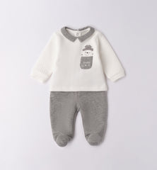 tutina 2 pezzi con piede neonato