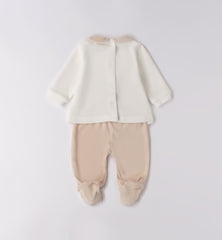 tutina 2 pezzi con piede neonata