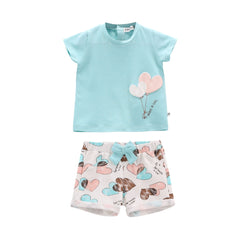 completo t-shirt e shorts bambina