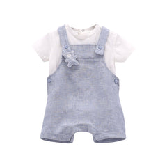 completo salopette corta bambino