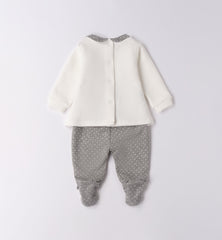 tutina 2 pezzi con piede neonata