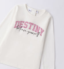 maglia manica lunga girocollo bambina