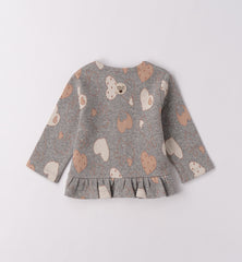 maglia aperta abbottonatura frontale clip bambina