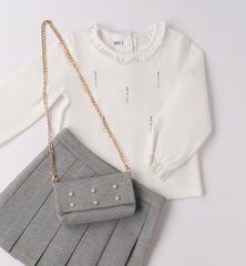 completo blusa + gonna + borsa bambina